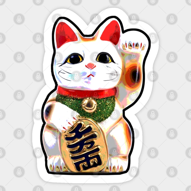 Maneki-Neko Lucky Cat Sticker by Pop Fan Shop